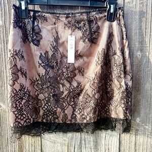 Victoria's Secret Black and Tan Lace Mini Skirt